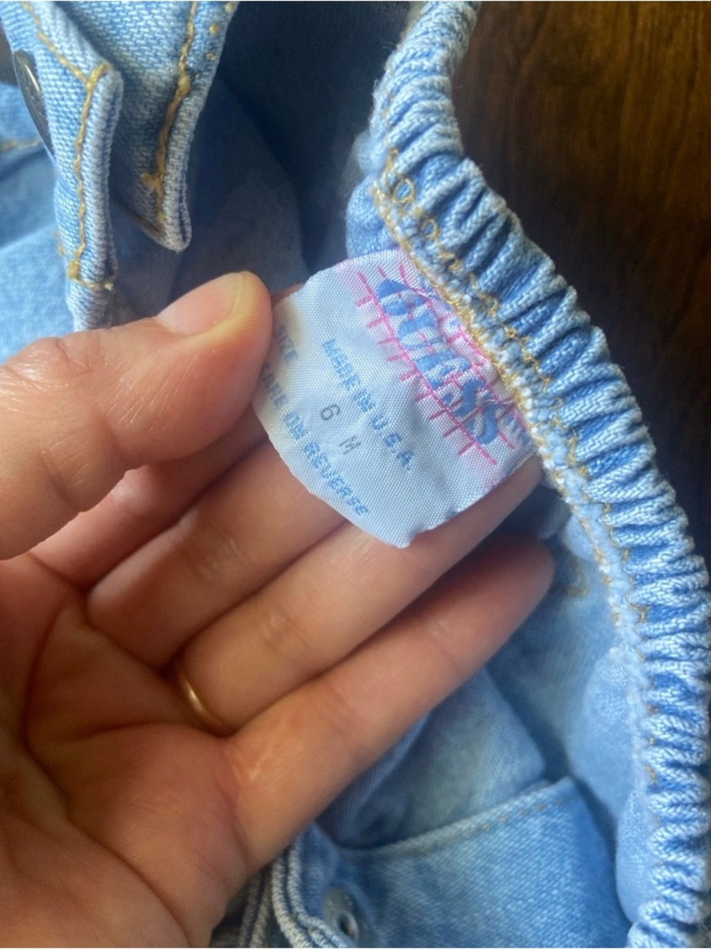 Vintage VTG Guess denim bloomers SZ 6M light wash - Picture 3 of 5